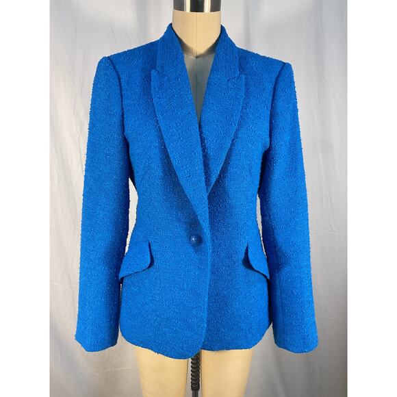 L'Agence 'Chamberlain' Blue Polyurethane Blazer Size 6 - Picture 2 of 6